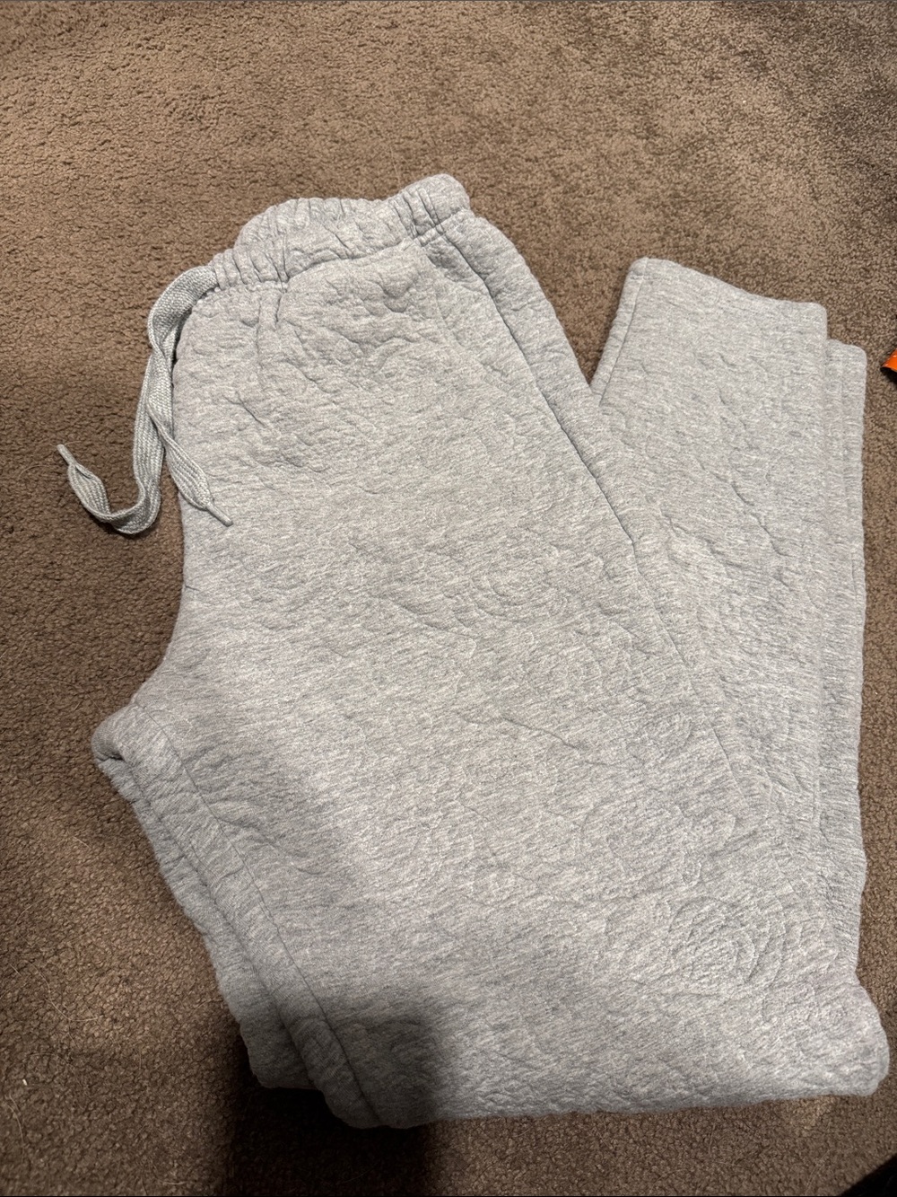 Quilted Rose Pattern Light Gray Women's Jogger Sweatpants - Cozy Track Pants